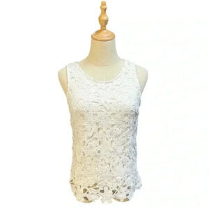 Saint Tropez West white flower tank Top Size S